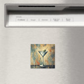 Mid Century Mixed Media Martini Kunst Magnet (In Situ (Geschirrspüler))
