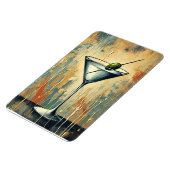 Mid Century Mixed Media Martini Kunst Magnet (Linke Seite)