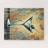 Mid Century Mixed Media Martini Kunst Puzzle (Horizontal)