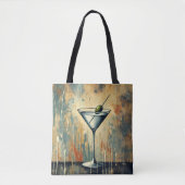 Mid Century Mixed Media Martini Kunst Tasche (Vorderseite)