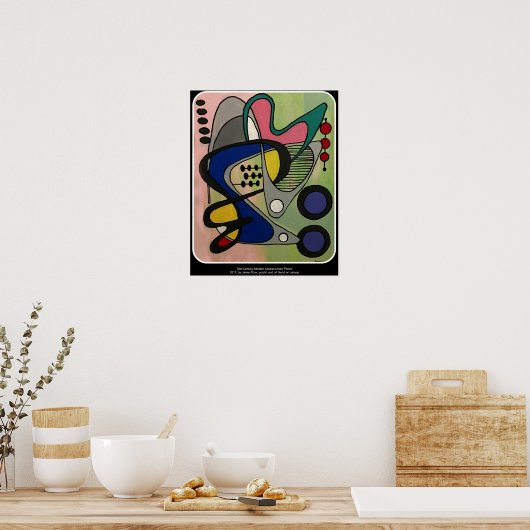 'Mid-Century Mod Abstract, Astro Picnic' painting Poster (Küche)