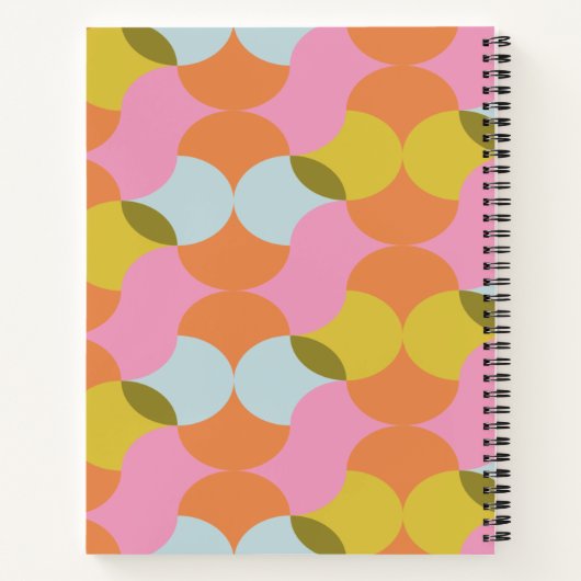 Mid Century Mod Abstrakte Formen Pastelrezeptur Notizblock (Rückseite)