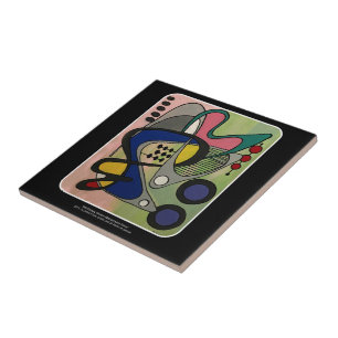 Mid Century Mod Astro Picknick-Gemälde auf einem Fliese