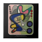 Mid Century Mod Astro Picnic painting on a Fliese (Vorderseite)