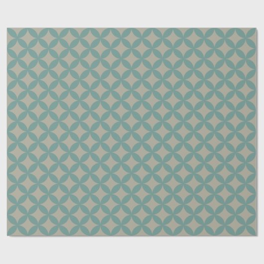 Mid-Century Mod Geometric Retro Modern Turquoise Geschenkpapier (Flach)