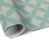 Mid-Century Mod Geometric Retro Modern Turquoise Geschenkpapier (Rolleneckpunkt)