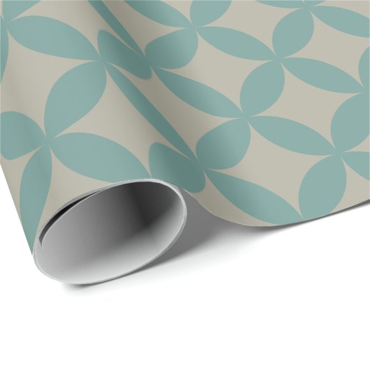 Mid-Century Mod Geometric Retro Modern Turquoise Geschenkpapier (Rolleneckpunkt)