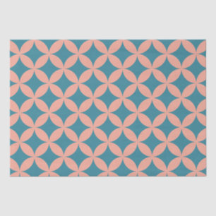 Mid-Century-Mod-Geometrisches Retro-Modernes Pfirs Seidenpapier
