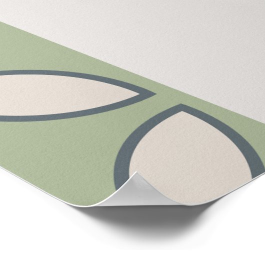 Mid Century Mod Retro Wedding Olive Green Programm Poster (Ecke)