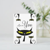 Mid Century Modern 1950er Jahre Atomare Schwarze K Postkarte (Stehend Vorderseite)