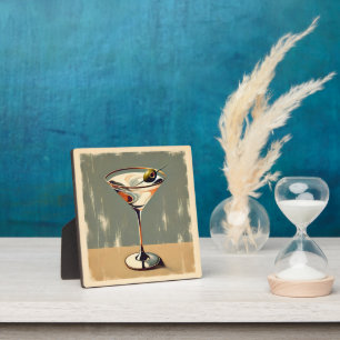 Mid Century Modern 1 Olive Martini Gemälde Fotoplatte