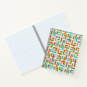 Mid-Century Modern 3D geometrisches Labyrinth Noti Notizblock