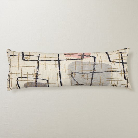 Mid Century Modern Abstract Body Pillow Seitenschläferkissen (Rückseite)