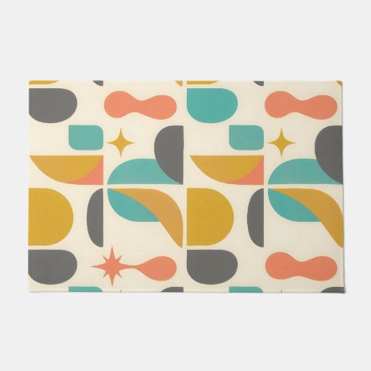 Mid Century Modern Abstract Pattern Fußmatte (Vorderseite)