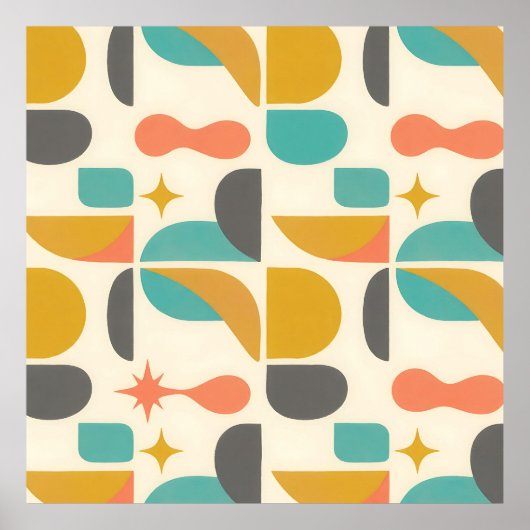 Mid Century Modern Abstract Pattern Poster (Vorne)