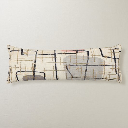 Mid Century Modern Abstracter Körperkissen (Vorderseite)