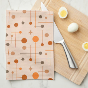 Mid Century Modern Abstraktes Muster 29 Erdig Geschirrtuch