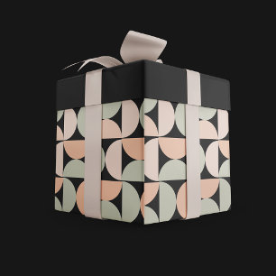 Mid Century Modern abstraktes Muster neutral Geschenkpapier Set