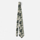 Mid-Century-Modern-Abstraktes Muster Sagegrün Krawatte (Rückseite)