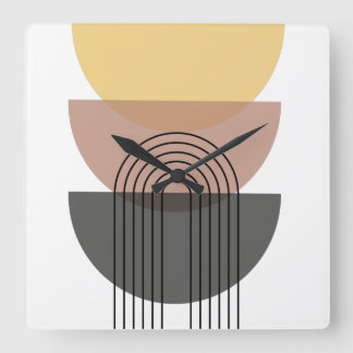 Mid Century Modern Acrylic Wall Clock Quadratische Wanduhr