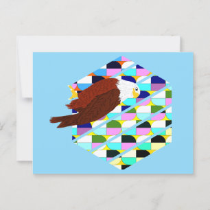 Mid Century Modern Adler Postkarte