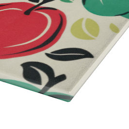 Mid-Century Modern Apple Orchard Glass Schneidebrett