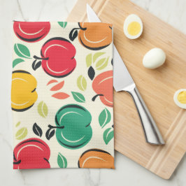 Mid-Century Modern Apple Retro Orchard Geschirrtuch