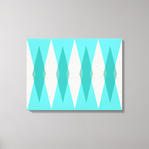 Mid Century Modern Argyle auf Spannrahmenleinwand Leinwanddruck