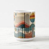 Mid Century Modern Art Beach Sunrise Kaffeetasse (Mittel)