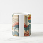 Mid Century Modern Art Beach Sunrise Kaffeetasse (Mittel)