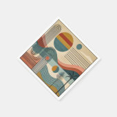 Mid Century Modern Art Beach Sunrise Serviette (Ecke)