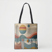 Mid Century Modern Art Beach Sunrise Tasche (Vorderseite)