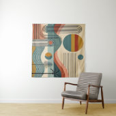 Mid Century Modern Art Beach Sunrise Wandteppich (Beispiel (Horizontal))