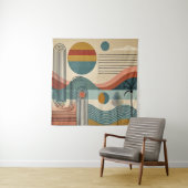 Mid Century Modern Art Beach Sunrise Wandteppich (Beispiel)