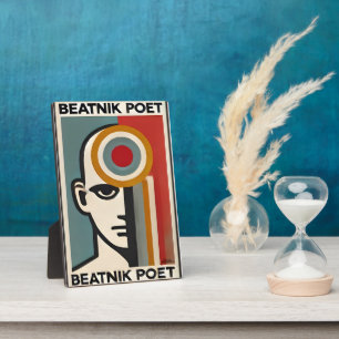 Mid Century Modern Art Beatnik Dichter Fotoplatte