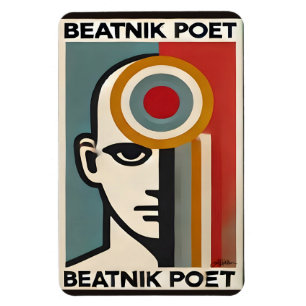 Mid Century Modern Art Beatnik-Dichter Magnet