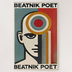 Mid Century Modern Art Beatnik-Dichter Puzzle