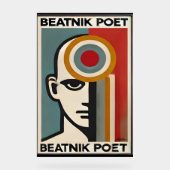 Mid Century Modern Art Beatnik Poet Acrylschild (Vorderseite)