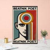 Mid Century Modern Art Beatnik Poet Acrylschild (Hochzeit)
