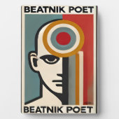 Mid Century Modern Art Beatnik Poet Fotoplatte (Vorderseite)