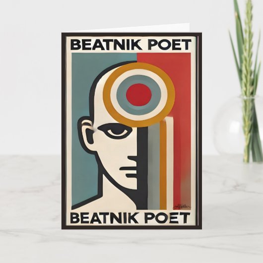 Mid Century Modern Art Beatnik Poet Karte (Vorderseite)