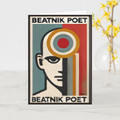 Mid Century Modern Art Beatnik Poet Karte (Gelbe Blume)