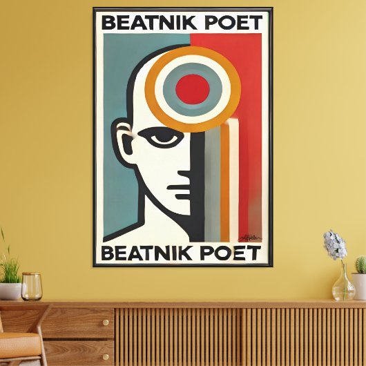Mid Century Modern Art Beatnik Poet Leinwanddruck (Insitu (Wohnzimmer))