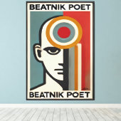 Mid Century Modern Art Beatnik Poet Leinwanddruck (Insitu (Holzboden))