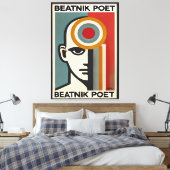 Mid Century Modern Art Beatnik Poet Leinwanddruck (Insitu (Schlafzimmer))