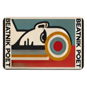 Mid Century Modern Art Beatnik Poet Magnet (Horizontal)