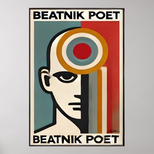 Mid Century Modern Art Beatnik Poet Poster (Vorne)