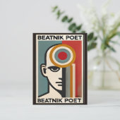 Mid Century Modern Art Beatnik Poet Postkarte (Stehend Vorderseite)