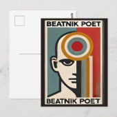 Mid Century Modern Art Beatnik Poet Postkarte (Vorne/Hinten)