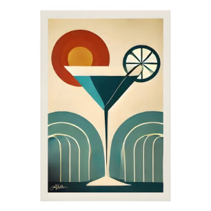 Mid Century Modern Art Bergsonne Martini Fotodruck